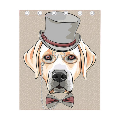 Hipster Labrador Retriever Print Curtain