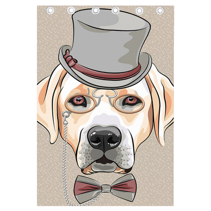 Hipster Labrador Retriever Print Curtain