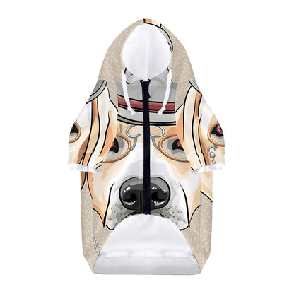 Hipster Labrador Retriever Print Dog Zip Up Hoodie