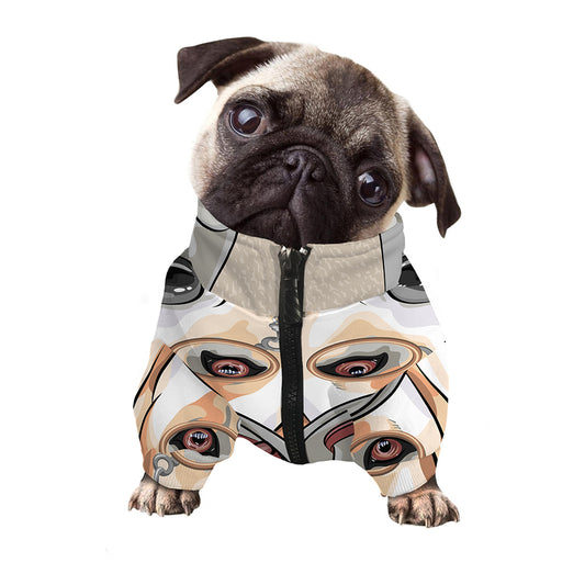 Hipster Labrador Retriever Print Dog Zip Up Jacket