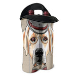 Hipster Labrador Retriever Print Double Neoprene Wine Tote
