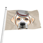 Hipster Labrador Retriever Print Flag