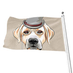 Hipster Labrador Retriever Print Flag