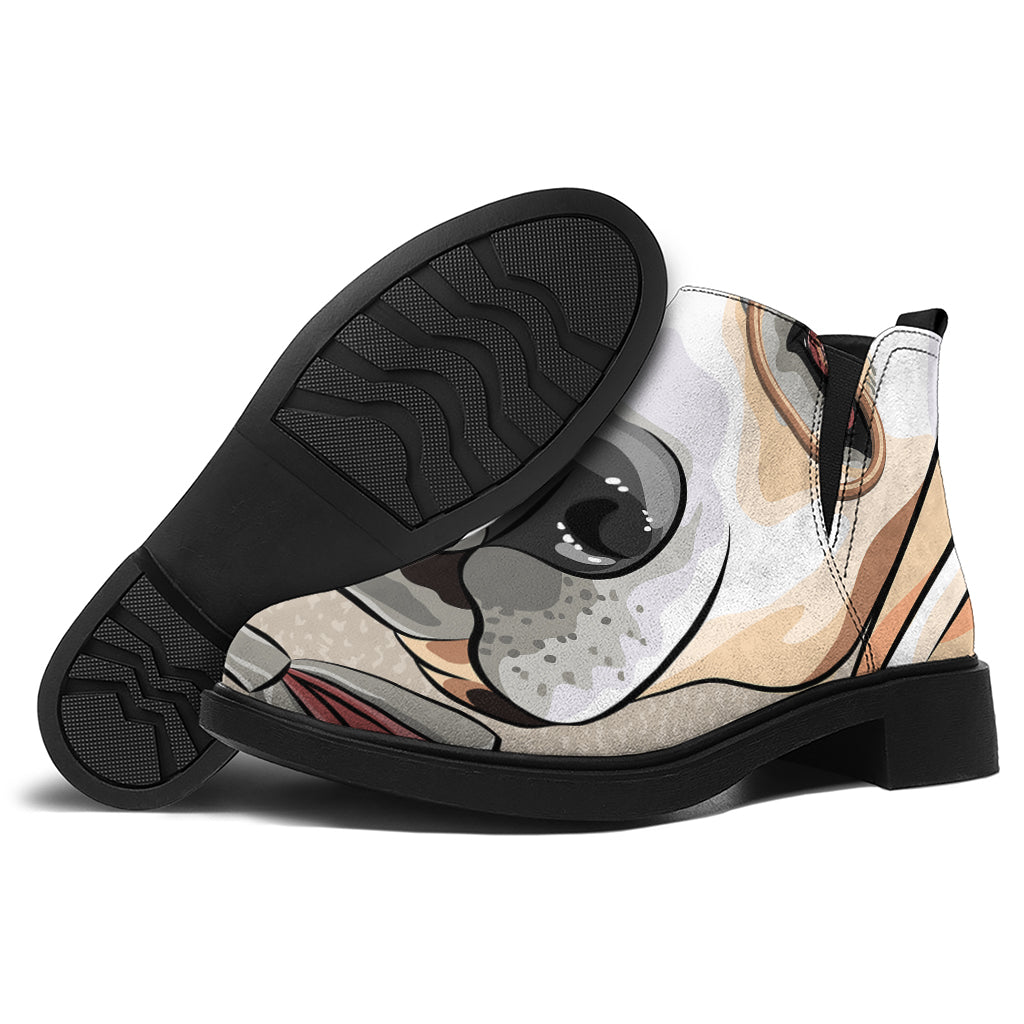 Hipster Labrador Retriever Print Flat Ankle Boots