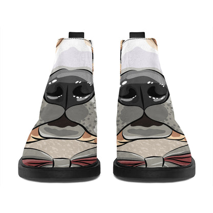 Hipster Labrador Retriever Print Flat Ankle Boots