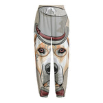 Hipster Labrador Retriever Print Fleece Lined Knit Pants