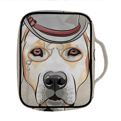 Hipster Labrador Retriever Print Front Pocket Bible Bag