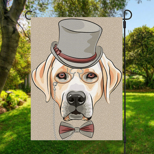 Hipster Labrador Retriever Print Garden Flag