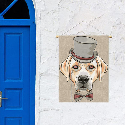 Hipster Labrador Retriever Print Garden Flag