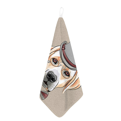 Hipster Labrador Retriever Print Hand Towel