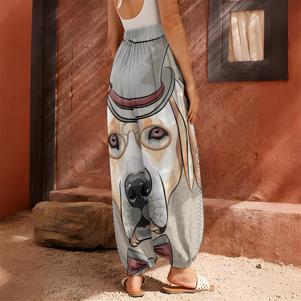 Hipster Labrador Retriever Print Harem Pants