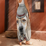 Hipster Labrador Retriever Print Harem Pants