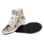 Hipster Labrador Retriever Print High Top Leather Sneakers