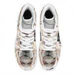 Hipster Labrador Retriever Print High Top Leather Sneakers
