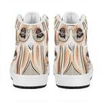 Hipster Labrador Retriever Print High Top Leather Sneakers
