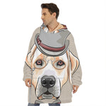 Hipster Labrador Retriever Print Hoodie Blanket