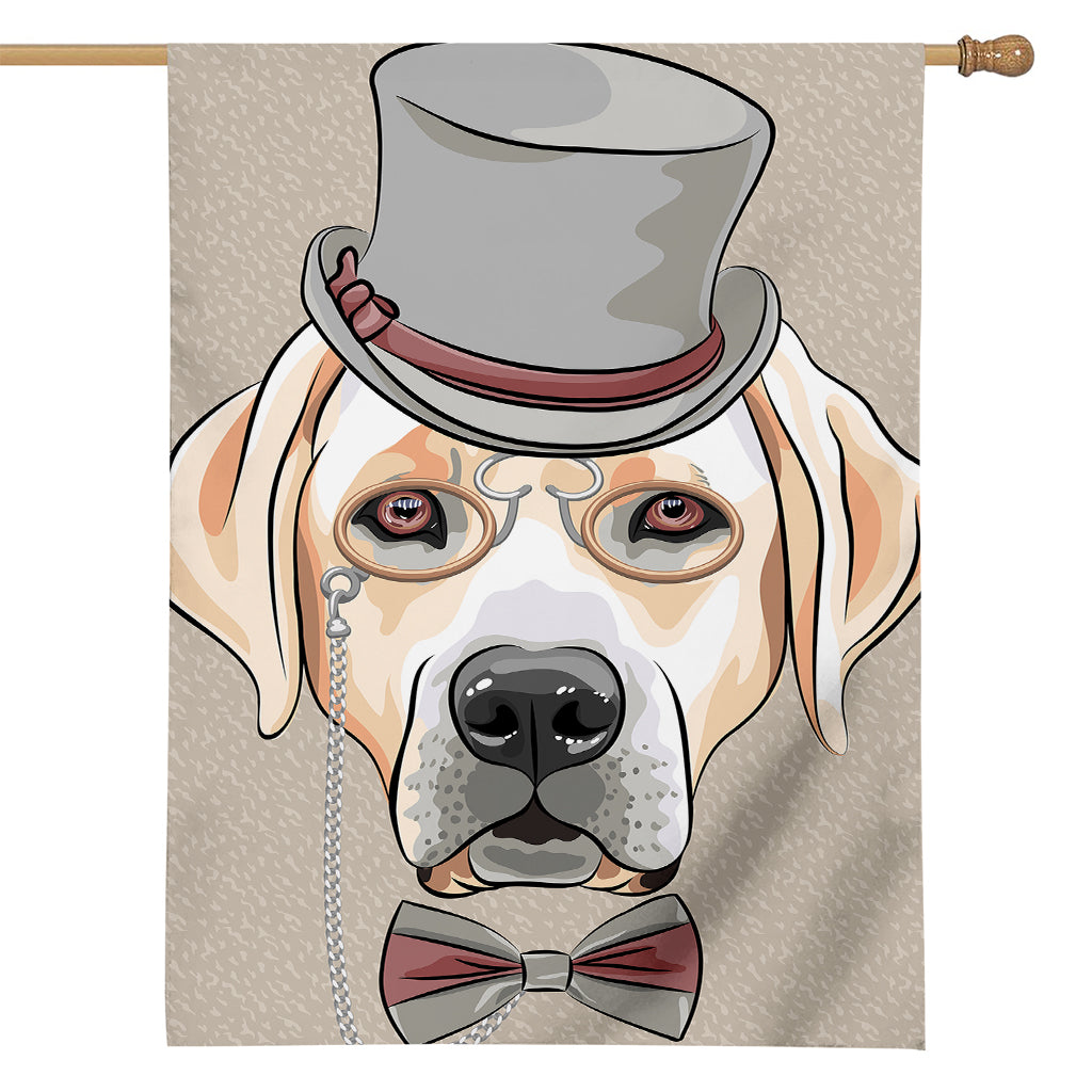 Hipster Labrador Retriever Print House Flag