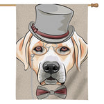 Hipster Labrador Retriever Print House Flag