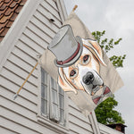 Hipster Labrador Retriever Print House Flag