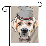 Hipster Labrador Retriever Print House Flag