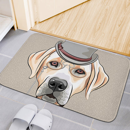 Hipster Labrador Retriever Print Indoor Door Mat