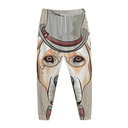 Hipster Labrador Retriever Print Jogger Pants