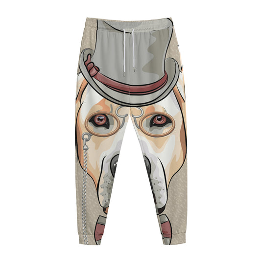 Hipster Labrador Retriever Print Jogger Pants