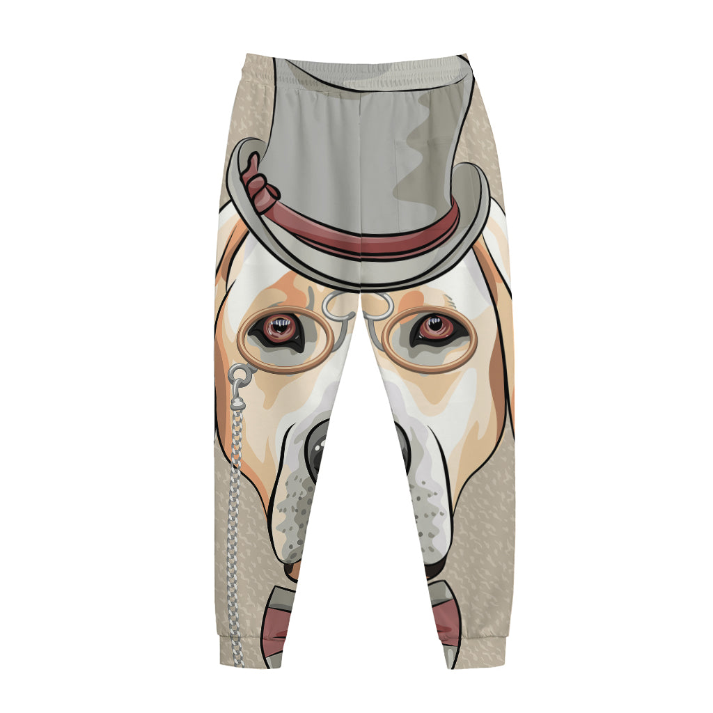 Hipster Labrador Retriever Print Jogger Pants