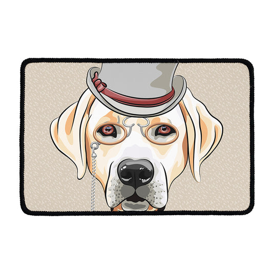 Hipster Labrador Retriever Print Kitchen Mat