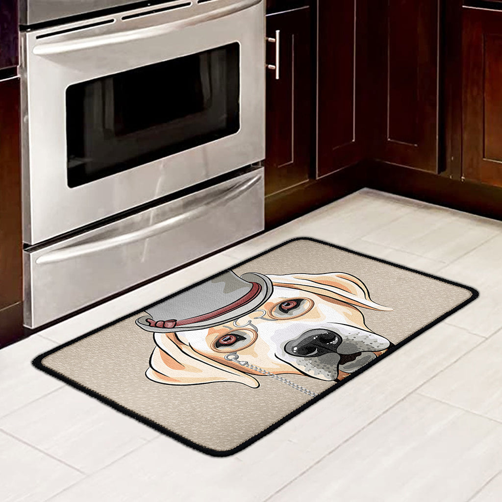 Hipster Labrador Retriever Print Kitchen Mat