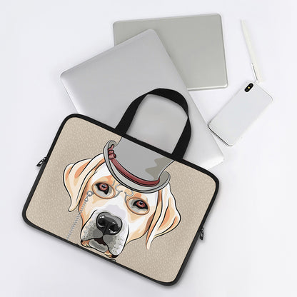 Hipster Labrador Retriever Print Laptop Sleeve With Handle