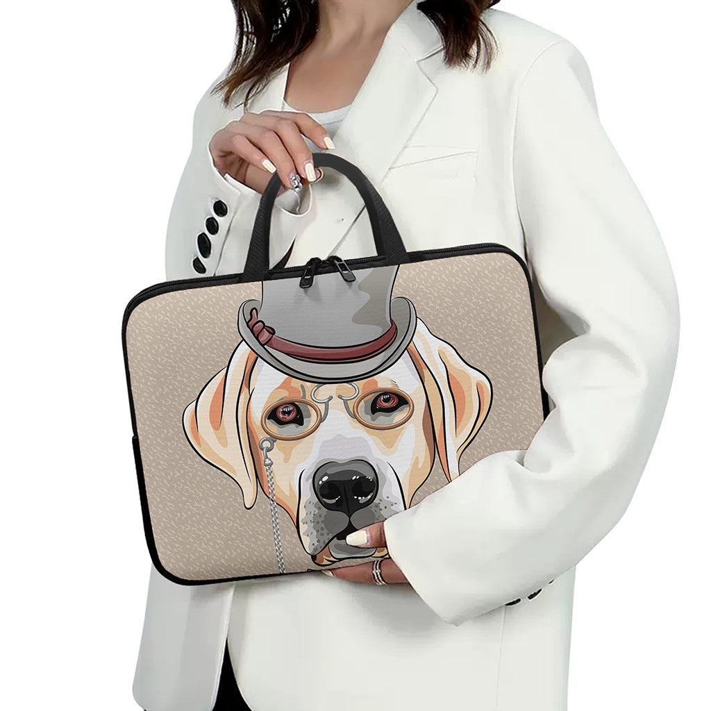 Hipster Labrador Retriever Print Laptop Sleeve With Handle