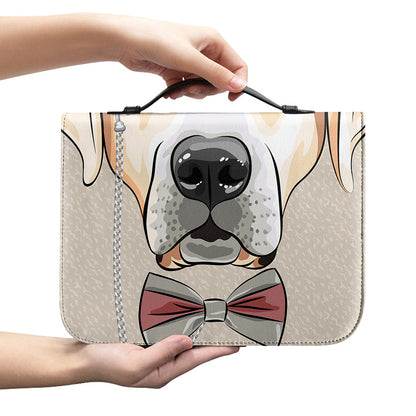 Hipster Labrador Retriever Print Leather Bible Cover