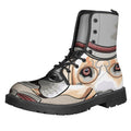 Hipster Labrador Retriever Print Lace-Up Boots