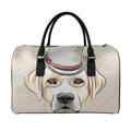 Hipster Labrador Retriever Print Leather Duffel Bag