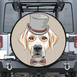 Hipster Labrador Retriever Print Leather Spare Tire Cover
