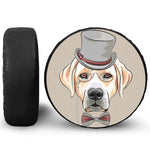 Hipster Labrador Retriever Print Leather Spare Tire Cover