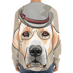 Hipster Labrador Retriever Print Long Sleeve Baseball Jersey