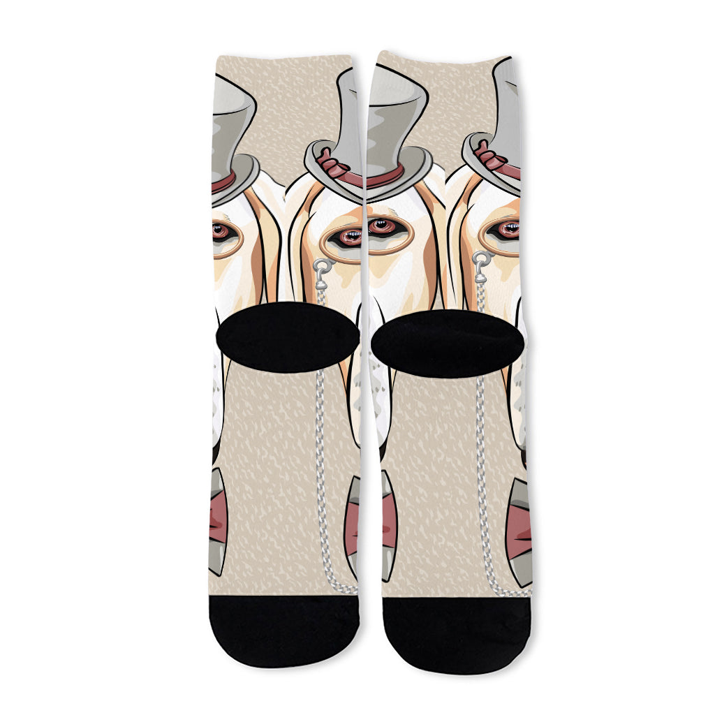 Hipster Labrador Retriever Print Long Socks