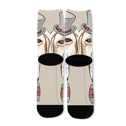 Hipster Labrador Retriever Print Long Socks