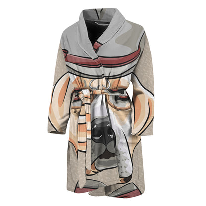 Hipster Labrador Retriever Print Men's Bathrobe
