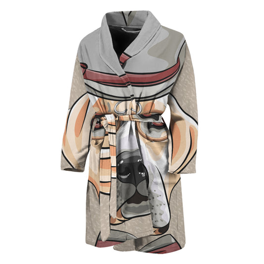Hipster Labrador Retriever Print Men's Bathrobe