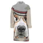 Hipster Labrador Retriever Print Men's Bathrobe
