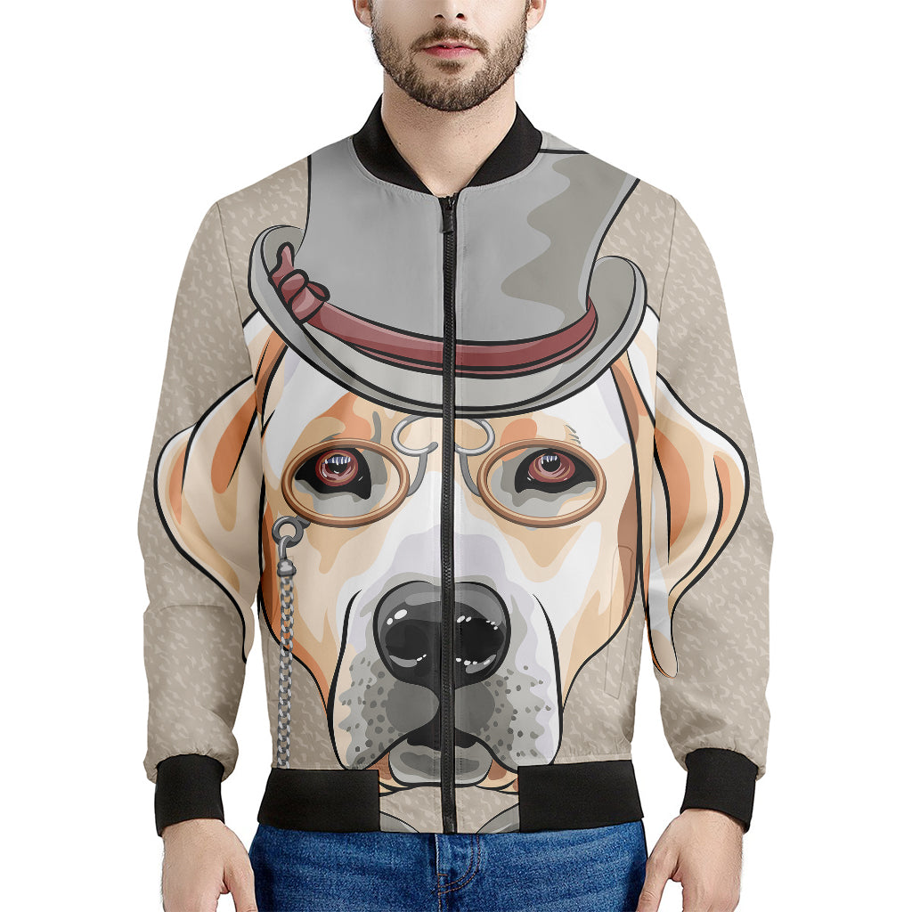Hipster Labrador Retriever Print Men's Bomber Jacket