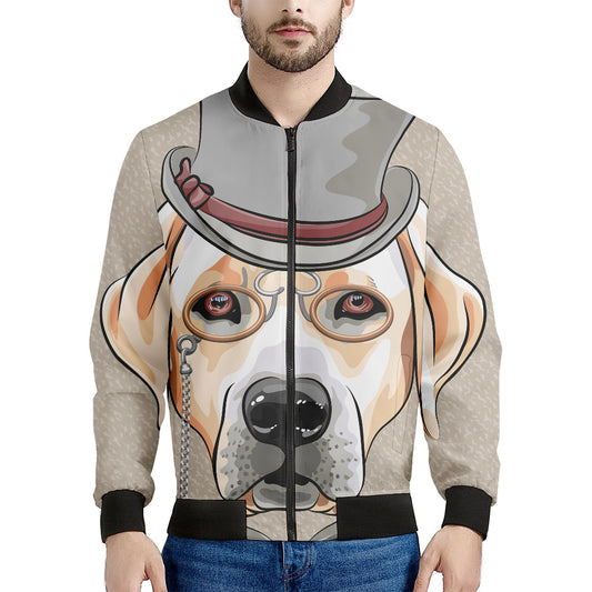 Hipster Labrador Retriever Print Men's Bomber Jacket
