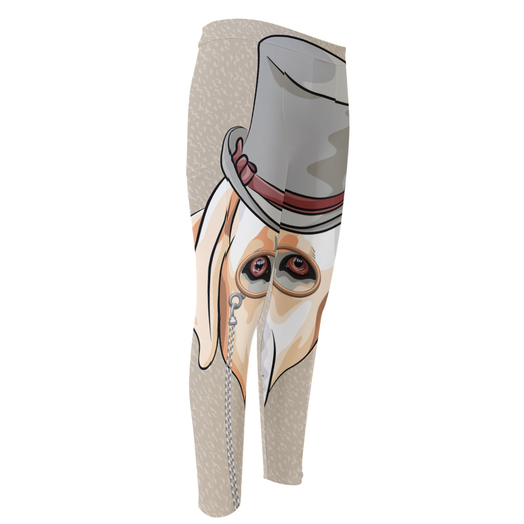 Hipster Labrador Retriever Print Men's Compression Pants