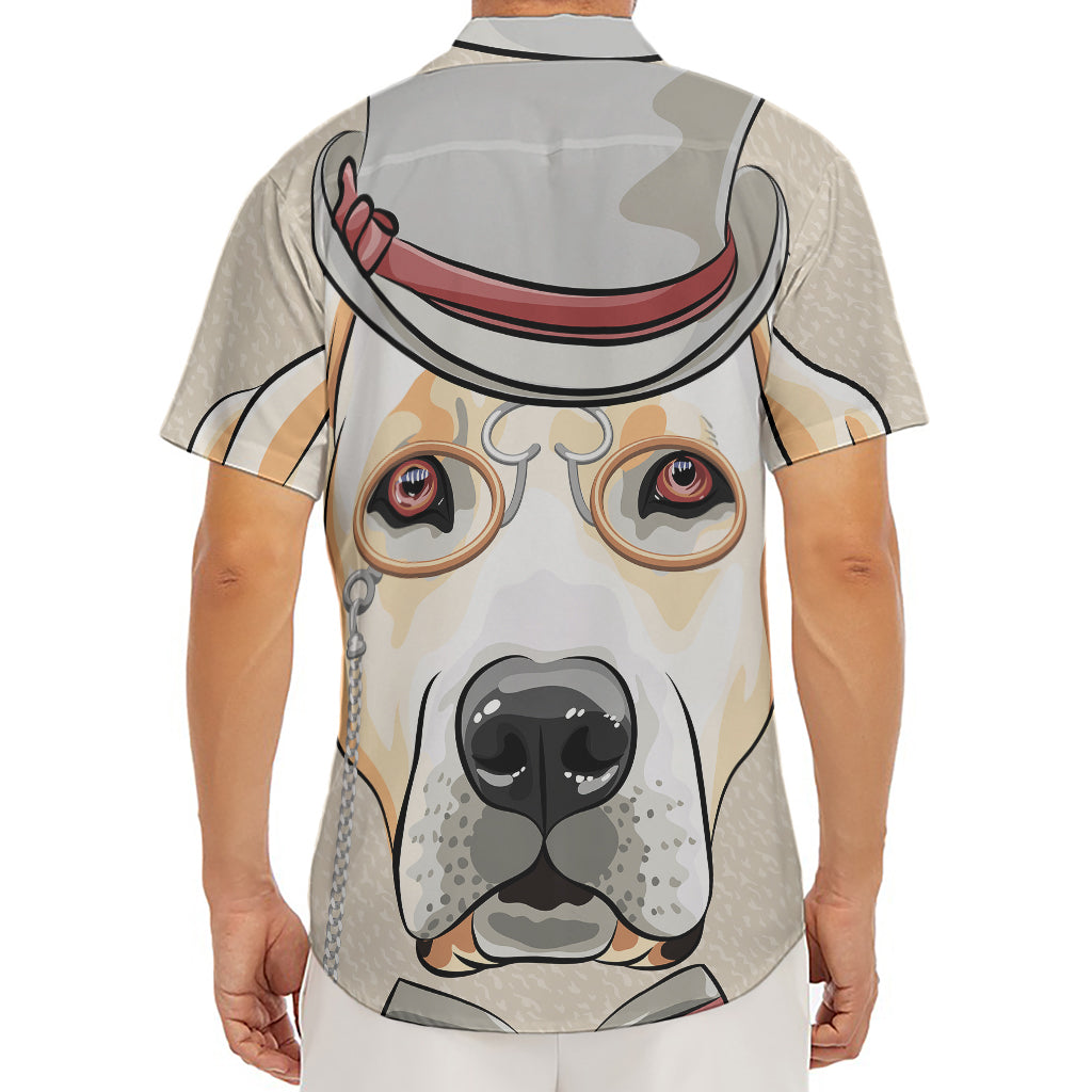 Hipster Labrador Retriever Print Men's Deep V-Neck Shirt