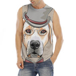 Hipster Labrador Retriever Print Men's Fitness Tank Top