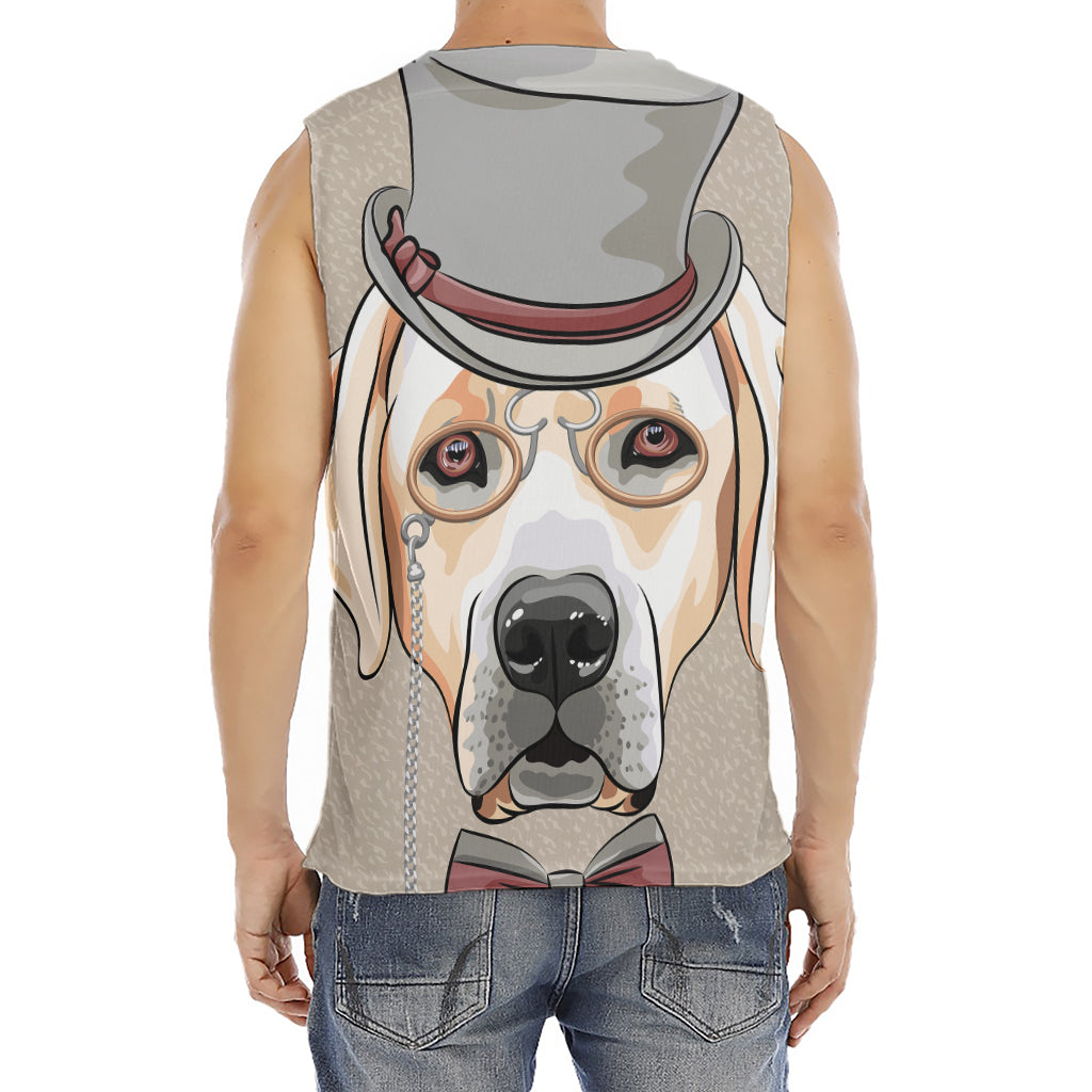 Hipster Labrador Retriever Print Men's Fitness Tank Top