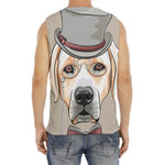 Hipster Labrador Retriever Print Men's Fitness Tank Top